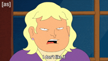 a cartoon of a woman saying i don t like it