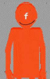 a pixel art drawing of a person with the letter f on their stomach