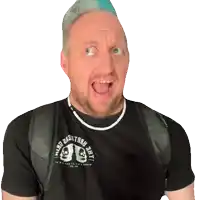 a man wearing a black shirt that says " mind 24shatra " on the front