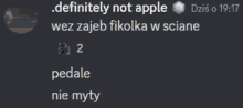 a screenshot of a text message that says .definitely not apple