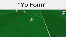 a soccer field with the words " yo form " on top