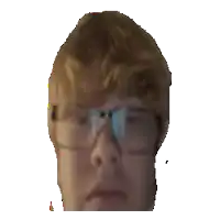 a pixelated image of a man wearing glasses