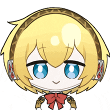a cartoon drawing of a girl with headphones and a bow