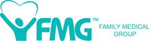 a logo for yfmg family medical group with a heart in the background