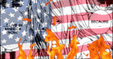 a drawing of a girl with the words " i live in america now "