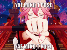 Yae Miko T Pose GIF - Yae Miko T Pose T Pose Meme GIFs