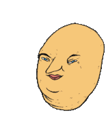 a cartoon drawing of a person with two faces on top