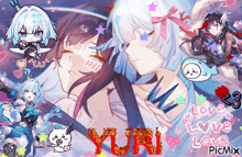 a collage of anime characters and the name yuri