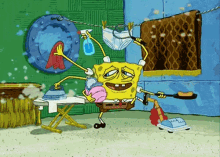 Clean All The Things!!!! GIF - Sponge Bob Cartoons GIFs