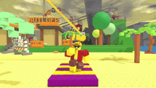 a video game scene with a sign that says builder