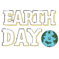 a poster for earth day with a smiling earth