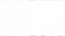 a girl with pink hair is standing in front of a sign that says " welcome "