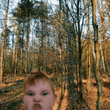 trees mask baby selfie