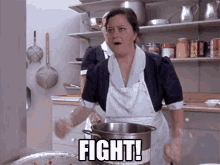 Lunch Lady GIF - Maid Cooking Yell GIFs