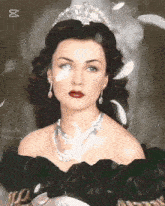 a woman wearing a tiara and a necklace with the words changed by vintage woman