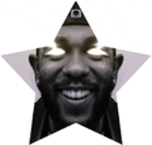 a star with a man 's face in it