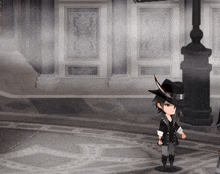 a cartoon character wearing a cowboy hat with feathers on it