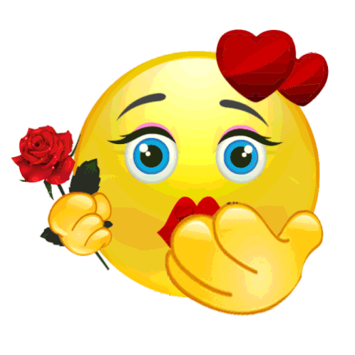 Smiley Rose Sticker - Smiley Rose Kiss Stickers