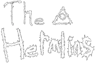 a black and white drawing of the words the heroines on a white background