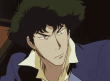 cowboy bebop spike spiegel pouting not pleased not funny