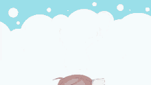 a cartoon of a girl with her eyes closed and her arms outstretched