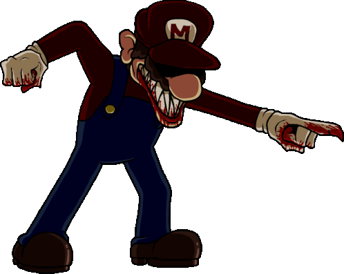 Mario Exe Super Horror Mario Sticker - Mario Exe Super Horror Mario Down Pose Stickers