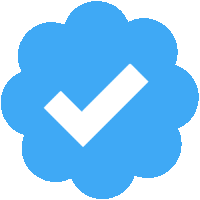 a blue circle with a white check mark in it