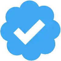 a blue circle with a white check mark in it