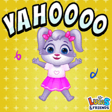 a cartoon of a bunny with the words ya hooooo written above it