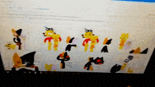 a computer screen has a bunch of cartoon characters on it including a fox