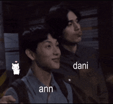 two men are standing next to each other and one of them has the name dani on his chest