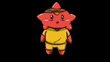 a cartoon character is wearing a yellow shirt and a hat and says aaa