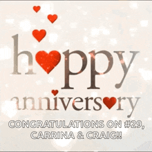 happy anniversary congratulations on # 29 carriea & craig !