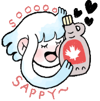Girl In Love With A Syrup Bottle Says "So Sappy" In English. Sticker - Everyday Canadian So Sappy Soap Stickers
