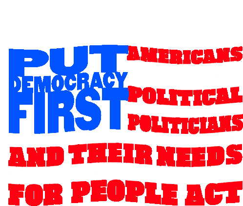 Put Democracy First Americans Of All Political Stripes Sticker - Put Democracy First Americans Of All Political Stripes Feel Politicians Dont Care About Them Stickers