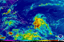 a map showing a hurricane going east rainbow ir ch 4 jun 22 15 14:45 utc