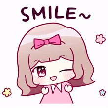 cute girl pink lovely smile