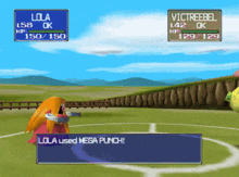 lola used a mega punch against victreebel in a video game