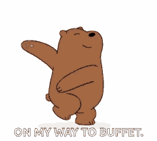 we bare bears happy on my way to buffet