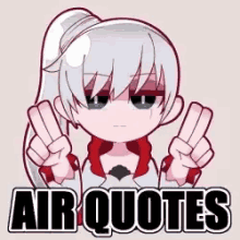 weiss air quotes rwby