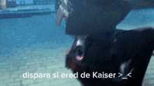 a blurry picture of a person with the words dispara si ereed de kaiser above them