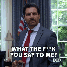 What The Fuck You Say To Me Ed Quinn GIF - What The Fuck You Say To Me Ed Quinn Hunter Franklin GIFs