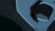 a close up of a person 's mouth with a blue light coming out of it