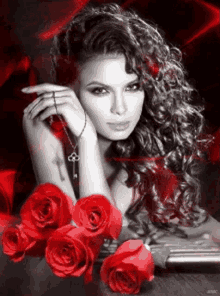 Woman And Roses GIF - Woman And Roses GIFs