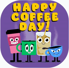 happy coffee day cups caffeine coffee