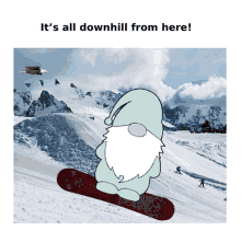 Animated Winter Gnomes Winter Sports GIF