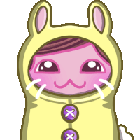 a cartoon of a girl wearing a bunny costume