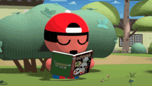 a cartoon character is reading a book that says ' looney tunes ' on the front