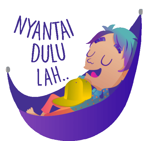 Boy Relaxes In Hammock Sticker - Family First Good Night Sweet Dreams Stickers