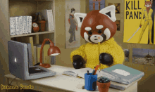 Komoru Panda Red Panda GIF - Komoru Panda Red Panda Writing GIFs